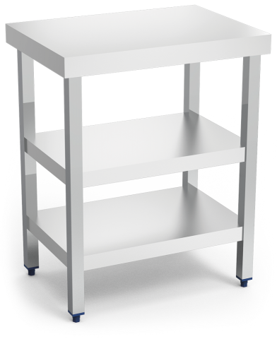 MESA INOX CENTRAL 700 X 500 X 850 2 ESTANTES