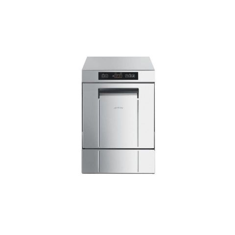  Lavavasos industrial. SMEG electronico
UG401DM. Altura util de vajilla 330mm.
Dimensiones de cesta 400 x 400 mm.
Cuba autolimpiable en acero inox.
Dosificador de abrillantador y detergente
3 programas de lavado 90